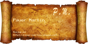 Pauer Martin névjegykártya